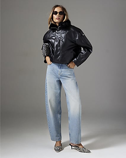 Blue Vintage High Waisted Barrel Leg Jeans