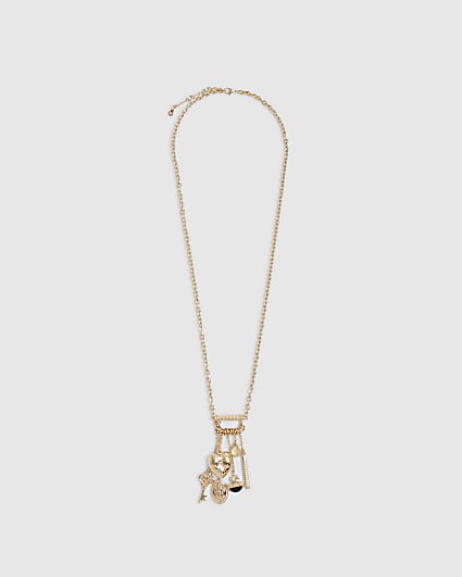 Gold Vintage Charm Trinket Necklace