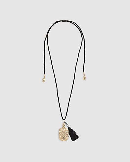 Gold Perfume Bottle Cord Necklace