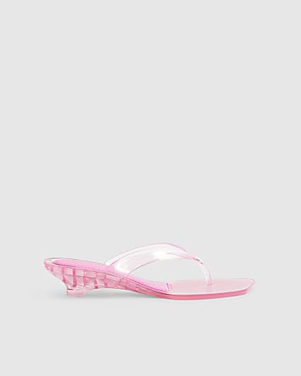 Pink Jelly Toe Thong Sandals
