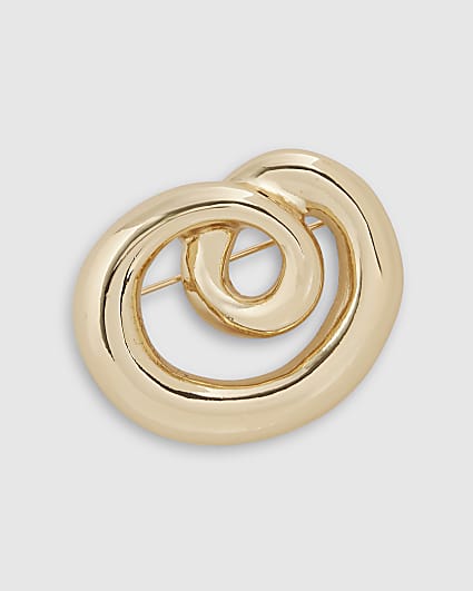 Gold Swirl Brooch
