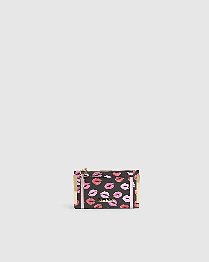 Brown Lipstick Print Purse