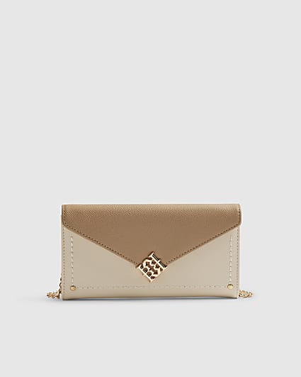 Cream Flap Crossbody Purse