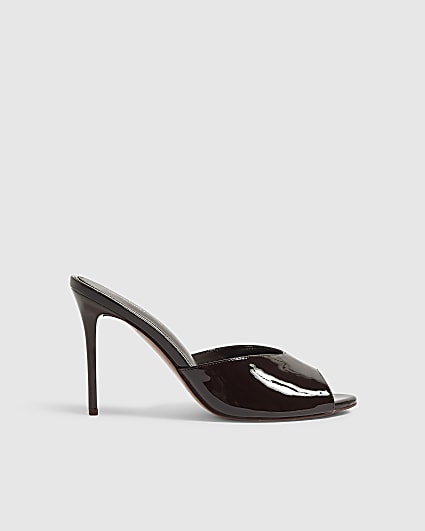 Brown Mule Heeled Sandals