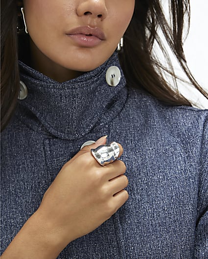 Silver Oversized Band Ring