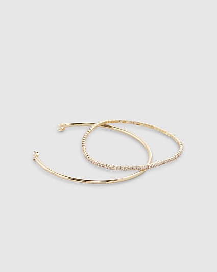 Gold Diamond Simulant Bracelet Pack Of 2