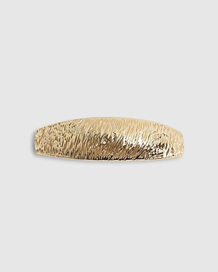 Gold Textured Barette Hair Clip