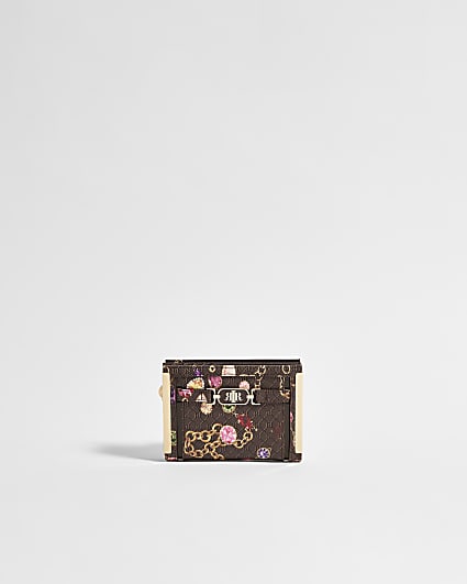Brown Chain Monogram Foldout Purse
