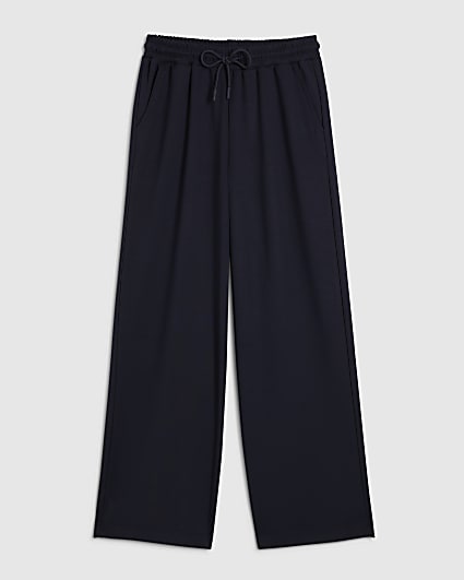 Petite Navy Premium Wide Leg Trousers