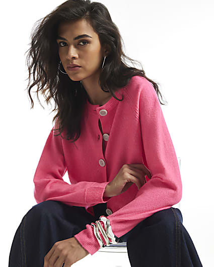 Pink Button Up Cardigan