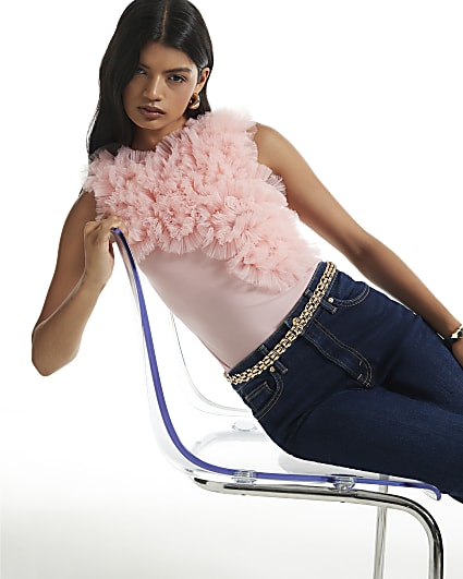 Pink Ruffle Frill Bodysuit