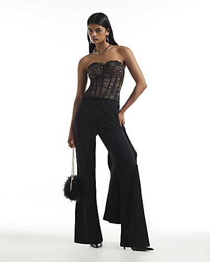 Black Kick Flare Trousers