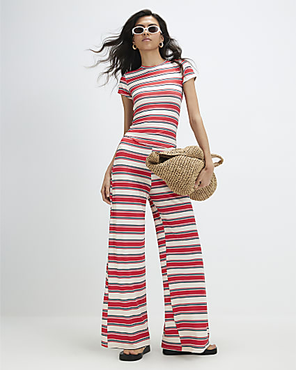 Red Striped Top and Trousers Set