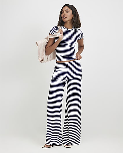 Navy Striped Top and Trousers Set