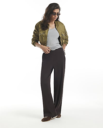Brown Wide Leg Joggers