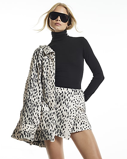 Black Roll Neck Top