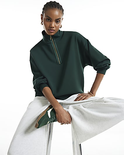 Green Premium Funnel Neck Sweatshirt