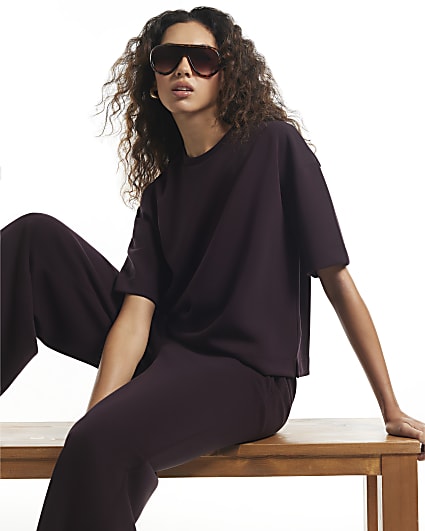 Burgundy Premium Boxy T-shirt