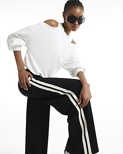 White Cold Shoulder Sweatshirt