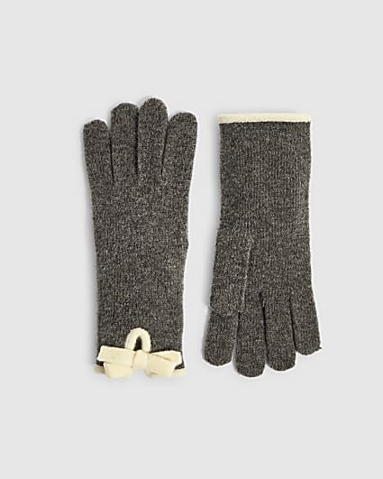 Grey Knitted Gloves