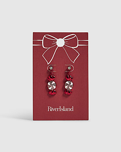 Red Christmas Sweet Drop Earrings