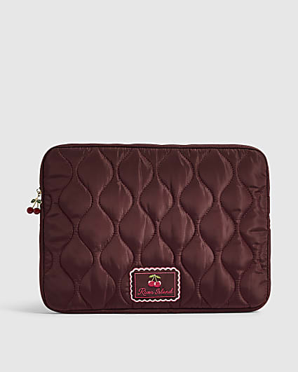 Burgundy Wave Quilt Cherry Laptop Case