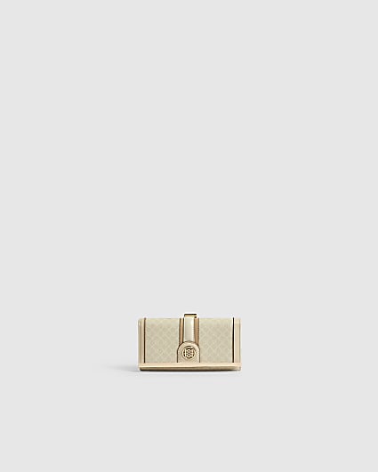 Cream Monogram Stripe Front Purse