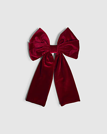 Red Velvet Bow Hair Clip