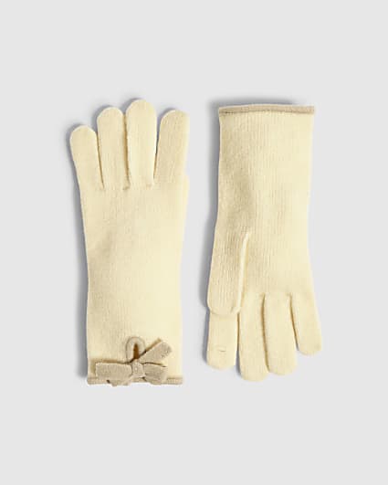 Beige Knitted Gloves