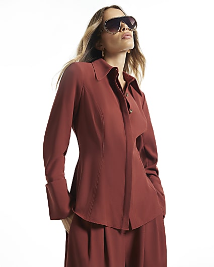 Orange Tie Back Soft Shirt