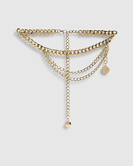 Gold Chunky Coin Chain Belt