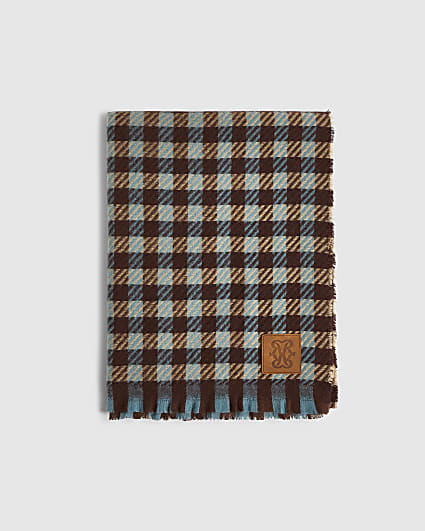 Brown Check Scarf