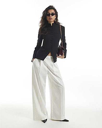 Black Tuxedo Button Up Jacket