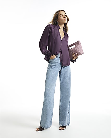 Burgundy Airflow Button Up Top