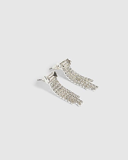 Silver Cupchain Drop Earrings