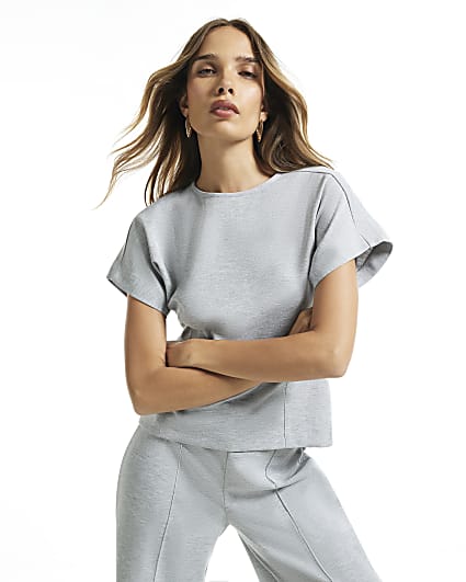 Grey Interlock Top