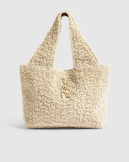 Beige RR Borg Shopper Bag