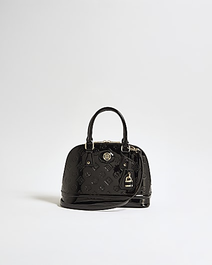 Black Patent Embossed Monogram Bag