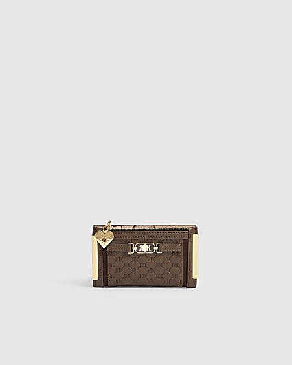 Brown RIR Embossed Mini Foldout Purse