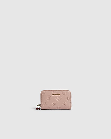 Pink Grain Monogram Medium Embossed Purse