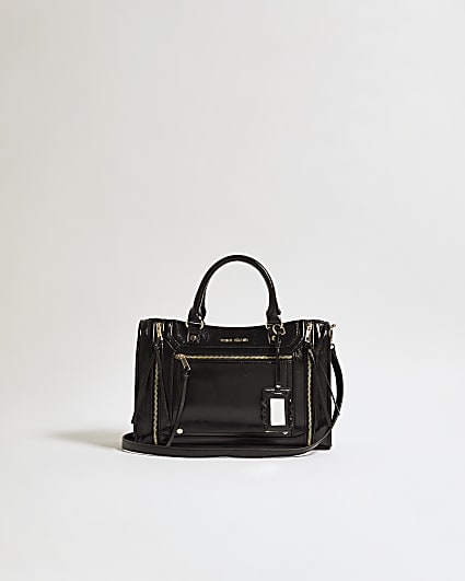 Black Zip Panel Tote Bag
