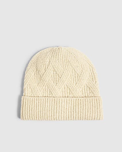 Cream Sequin Beanie