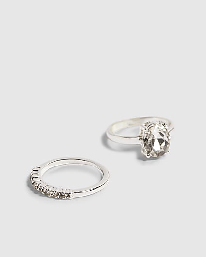 Silver Oval Ring 2 Pack