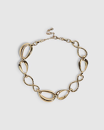 Gold Fancy Link Infinity Necklace