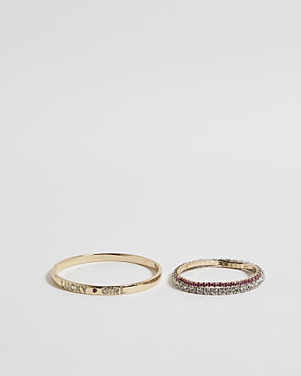 Gold Lucky Girl Bangle Pack