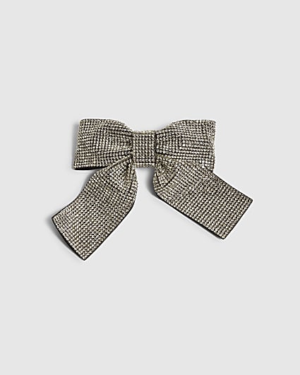 Silver Rhinestone Sparkle Bow