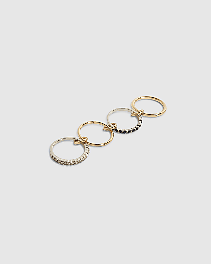 Silver Diamante Stack Ring