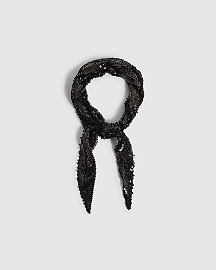 Black Sequin Scarf