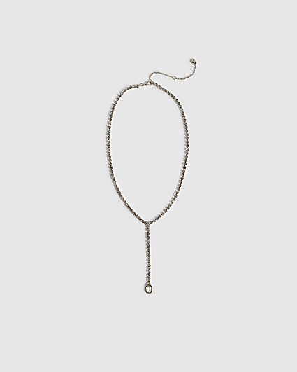 Silver Rhinestone Cupchain Necklace