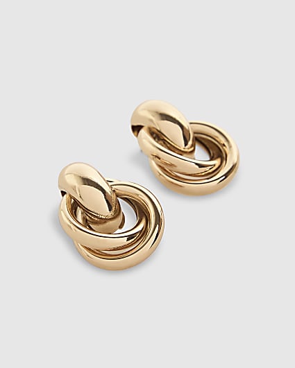 Gold Small Knot Drop Earrings